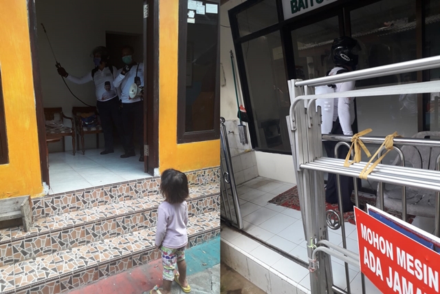 Tim H Hendy Siswanto Melakukan Penyemprotan Disinfektan ke Rumah Warga di Jember