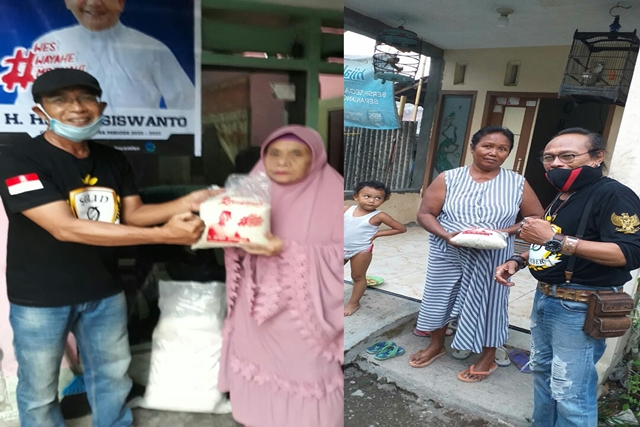 Relawan H Hendy Siswanto Berikan Santunan Paket Beras