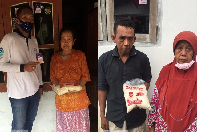 Tim H Hendy Siswanto Bagikan Paket Beras di Kecamatan Rambi dan Balung