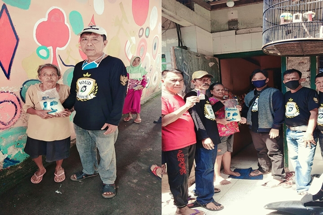 Tim Relawan H Hendy Siswanto, Solid Jember, Bagikan Paket Beras di Jalan Gatot Subroto Jember