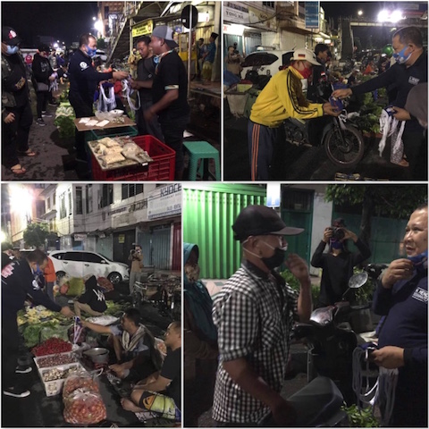 Inisiatif Bacabup H Hendy Siswanto Bagikan Masker bagi Para Pedagang