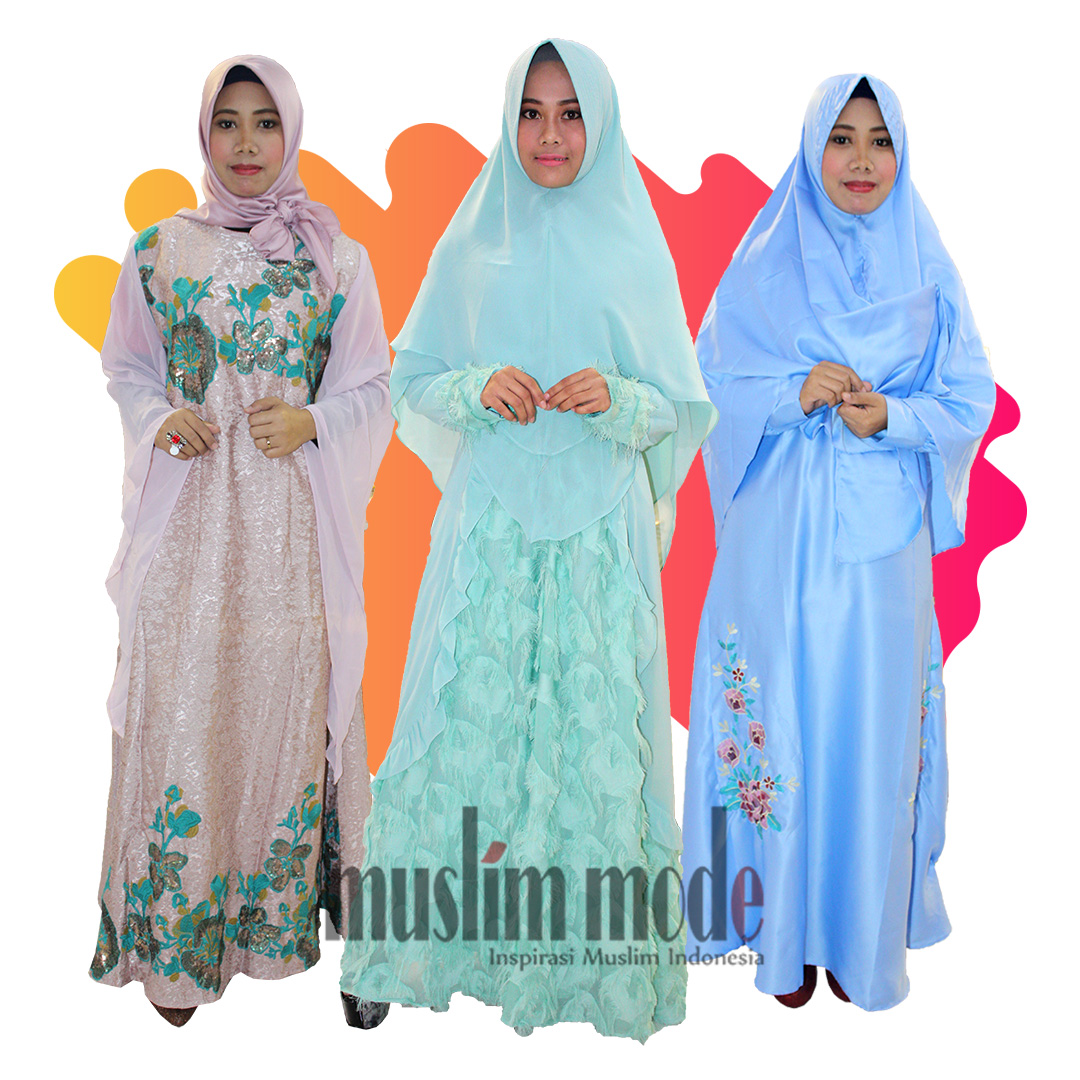 Anggun di Hari Fitri dalam Balutan Gamis Muslim Mode