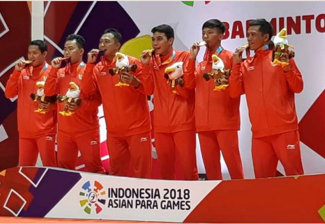 Emas Pertama Indonesia di Asian Para Games 2018 Diraih Tim Bulutangkis Beregu Putra