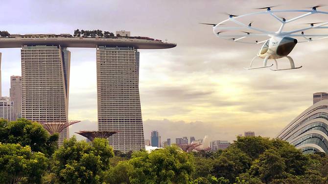 Singapura Akan Uji Coba Taksi Udara Pertama Pada 2019