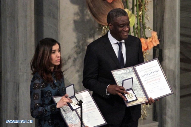 Ginekolog Kongo dan Aktivis HAM Yazidi Terima Nobel Perdamaian 2018