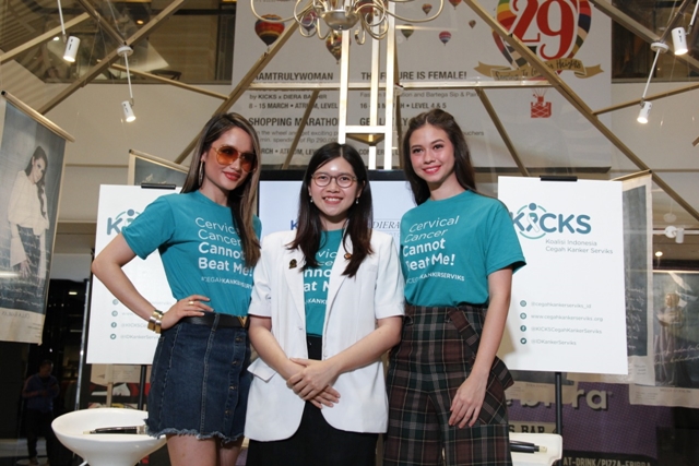 KICKS Lakukan Vaksinasi HPV Kepada Cinta Laura dan Yuki Kato