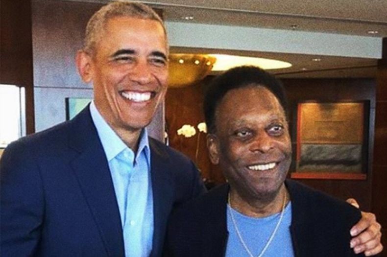 Pele Bertemu dengan Obama di Brasil Bahas Soal Dunia