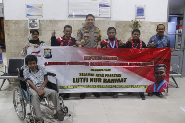 Kapolres Jember Beri Apresiasi Atlet Difabel Peraih Medali Emas Kejurnas NPCI 2019