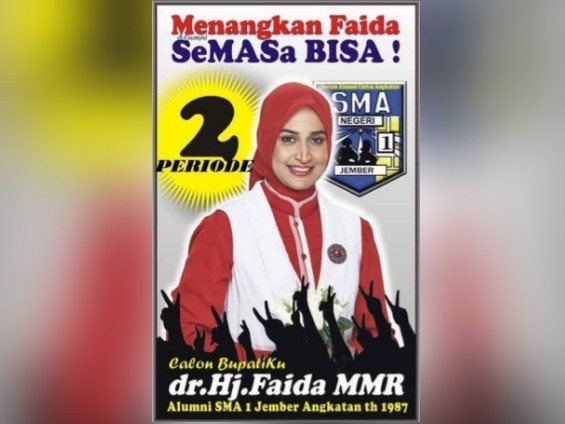 Poster Bacabup Faida Dengan Logo SMA 1 Jember Diprotes