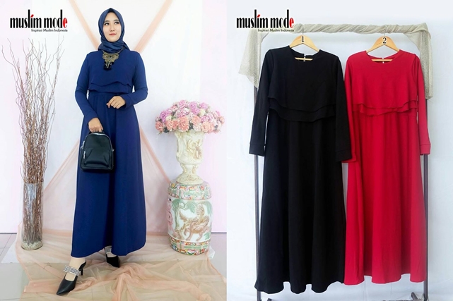 Gamis Zenic Mix Rompi Tingkat Dua Muslim Mode
