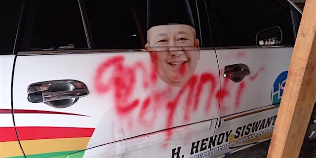 Mobil Kampanye Dicorat-coret, Cawabup Jember Gus Firjaun: Mari Berkompetisi yang Sehat