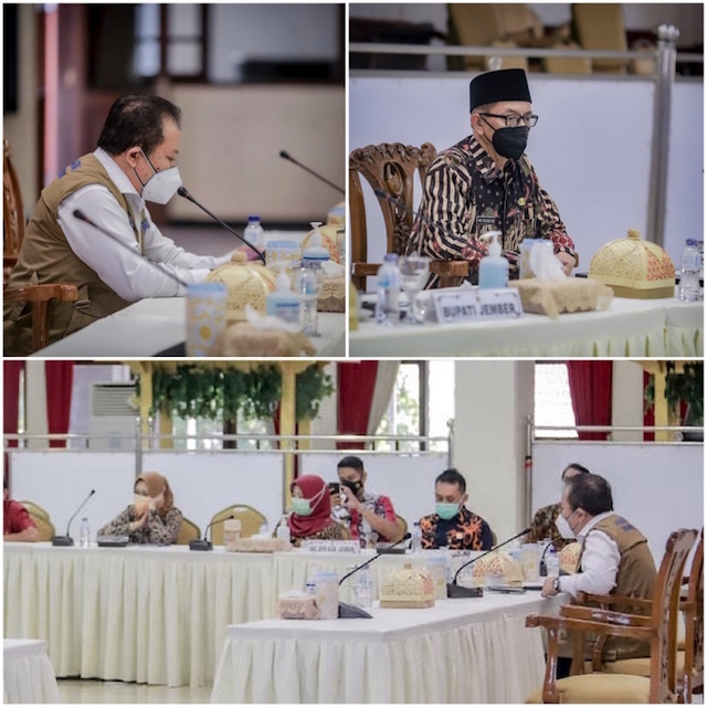 Bupati dan Wabup Jember Rakor Daring Cegah Korupsi Bersama KPK RI