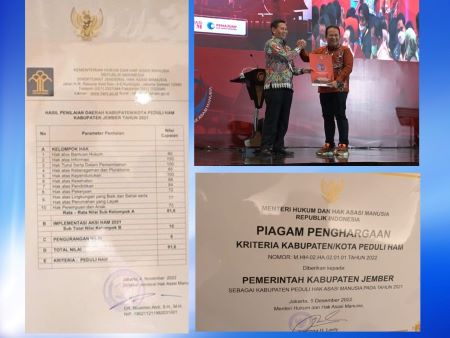 Jember Dinobatkan sebagai Kabupaten Peduli HAM dengan Nilai Tertinggi 91,6