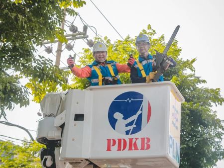 Isi Hari K3 Nasional 2023, Bupati Jember Naik Skylift Crane Perempes Pohon di Jalan Letjen Suprapto