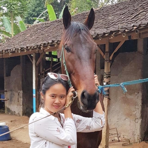 Fitriana, putra Burhan, yang didukung untuk berbisnis kuda.JPG