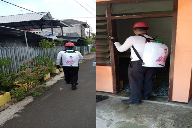 Tim H Hendy Siswanto Lakukan Penyemprotan Disinfektan