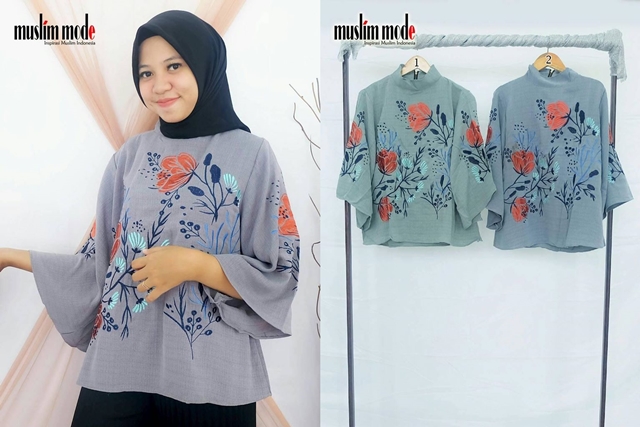 MM.jpg Atsw Blouse Bunga Bordir Muslim Mode