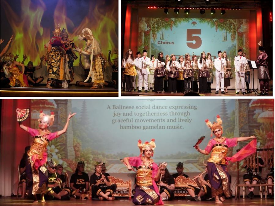 Pertunjukan seni budaya berupa tarian dan angklung di KBRI Bucharest, Rumania.jpg